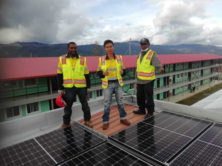 PNG Solar Project Team on Site