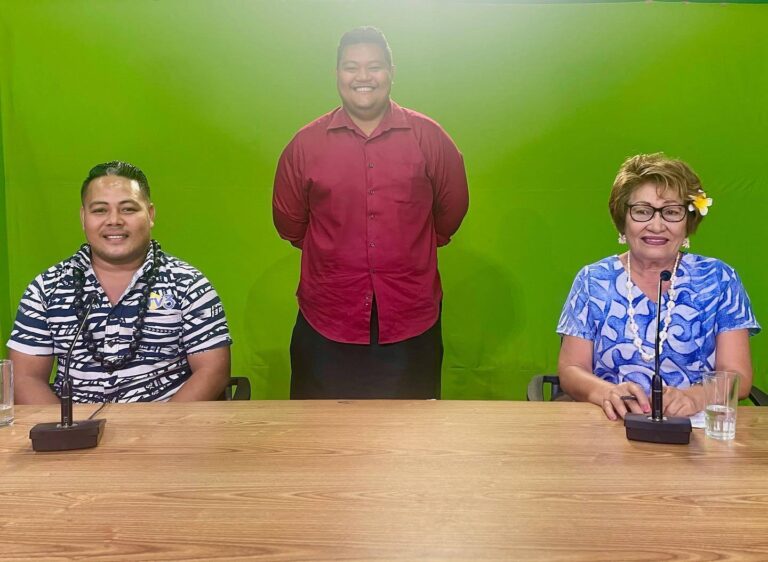 3 members of Apia Boradcasting in studio after Covid-19