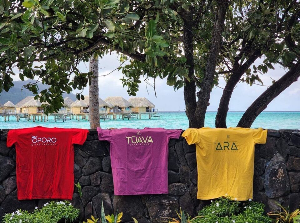 Oporo, Tuava and Ara branded t-shirts, Cook Islands