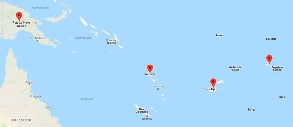 map of the Pacific Islands