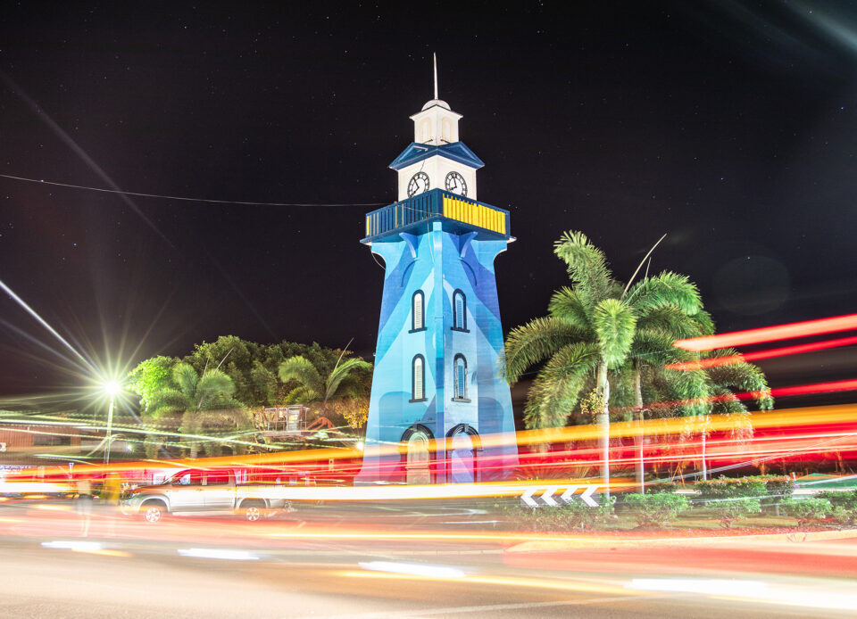 Clock house built in front of the street