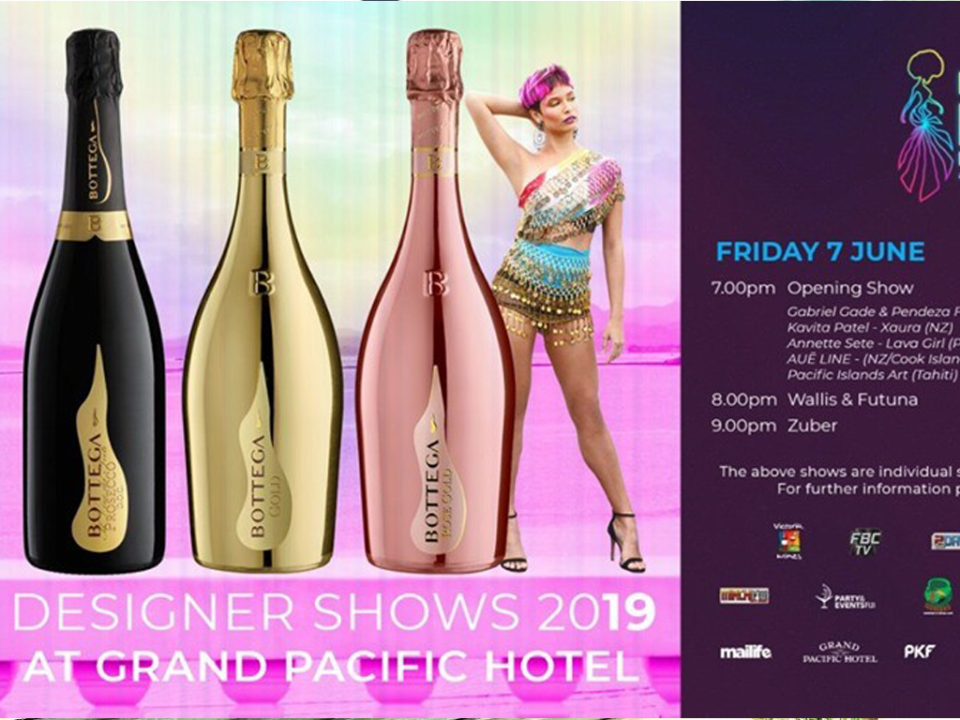 advertising event with bottles and a woman