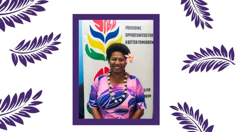 Portrait of Viniana Loloyavura on Women's Day poster