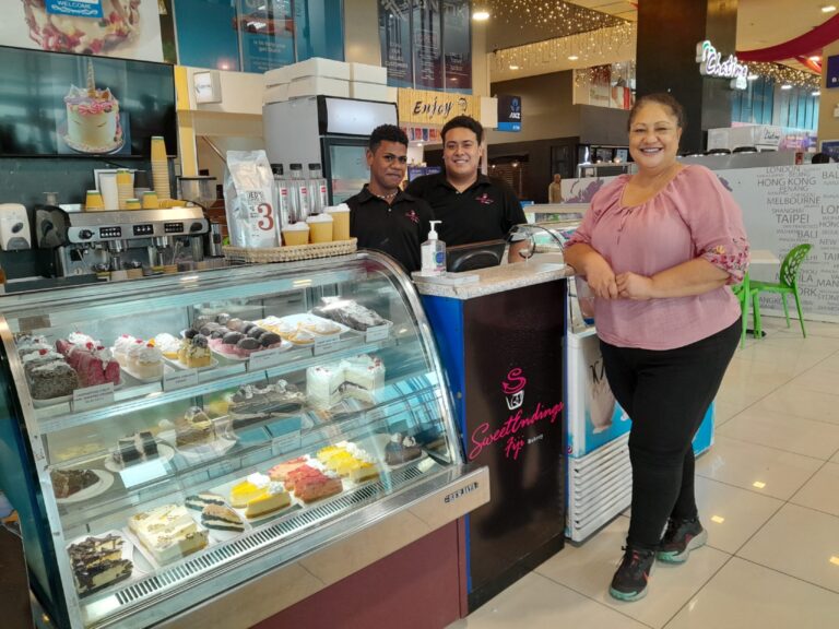 Sweet Endings selling Point in Fiji with owner and team members