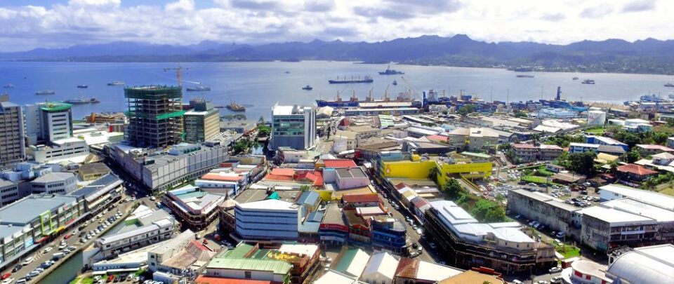 Many storage buildings around the maritime port