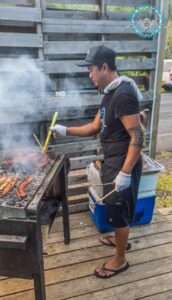 Man grilling at Flying Turtle Cafe