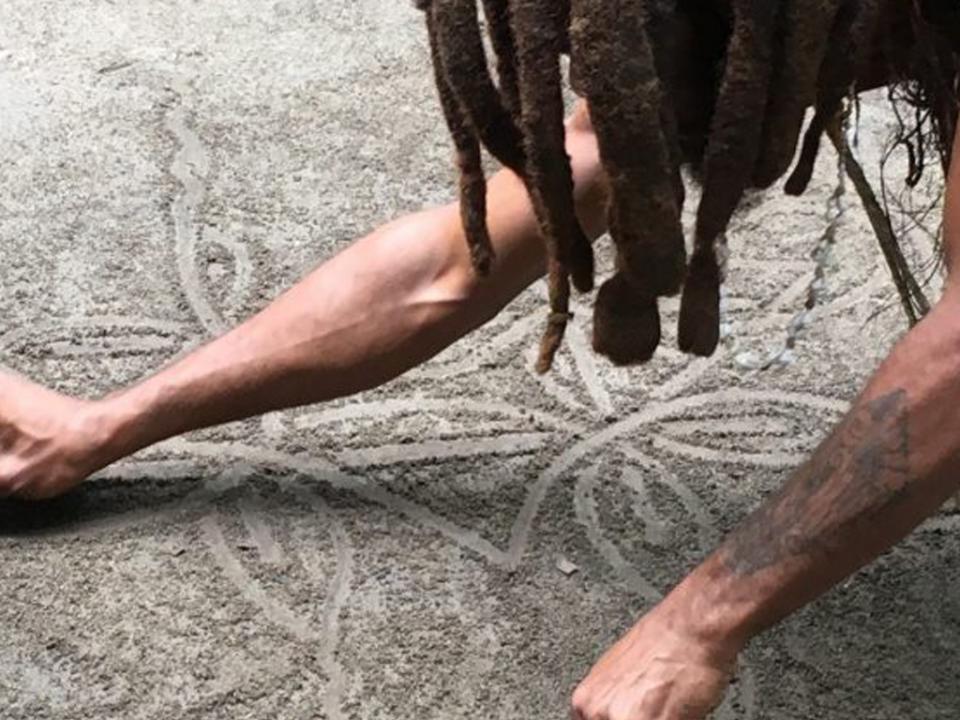 A man installing floors and carpets