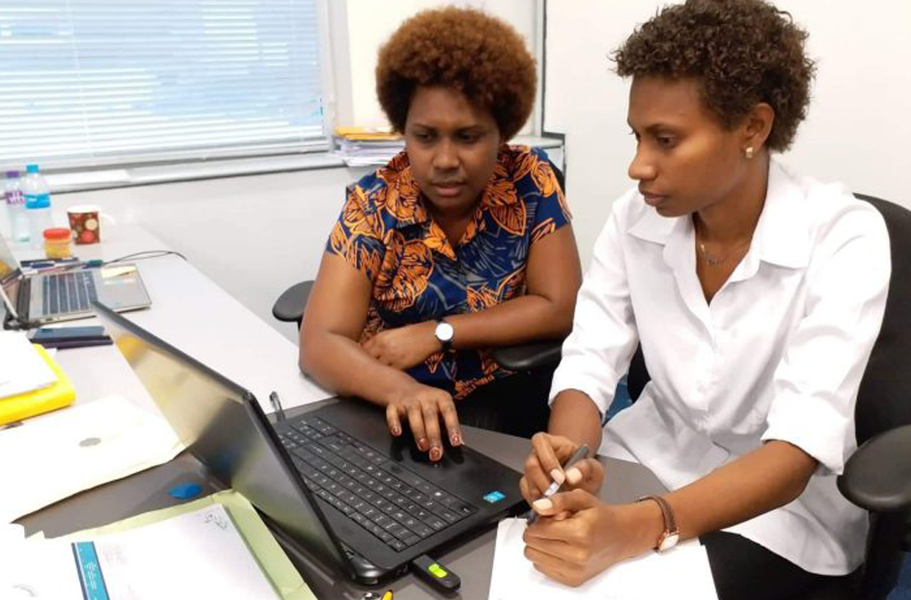 A woman is explaining the tasks for the new project to another one