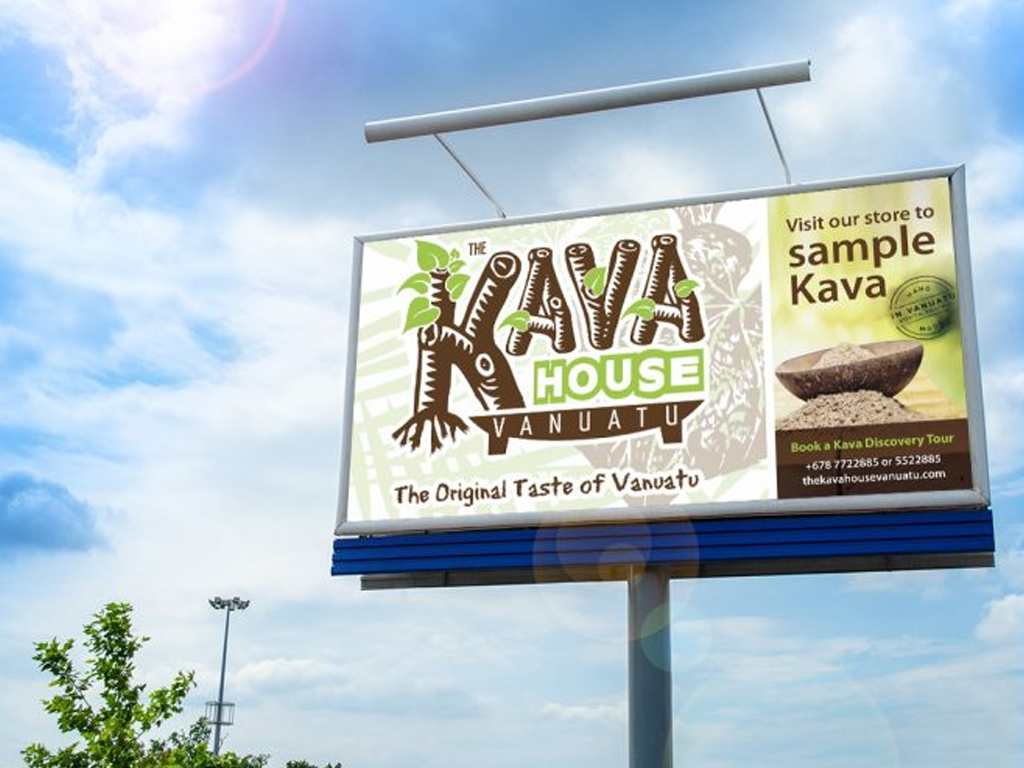 Kanva banner hanging on a pole