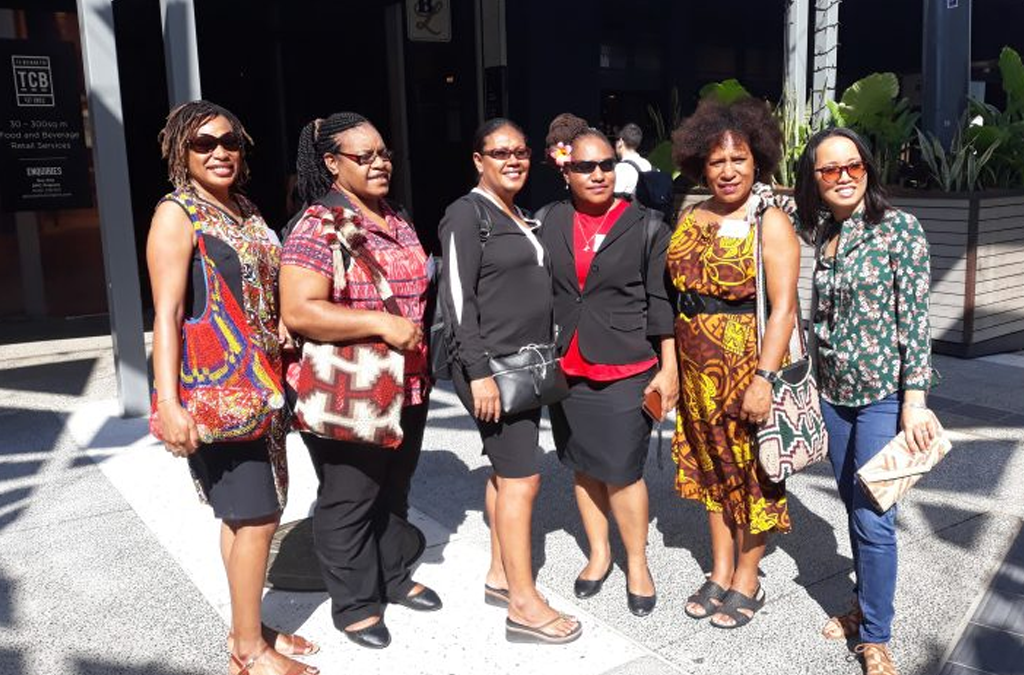 Women at the entrance of the shop