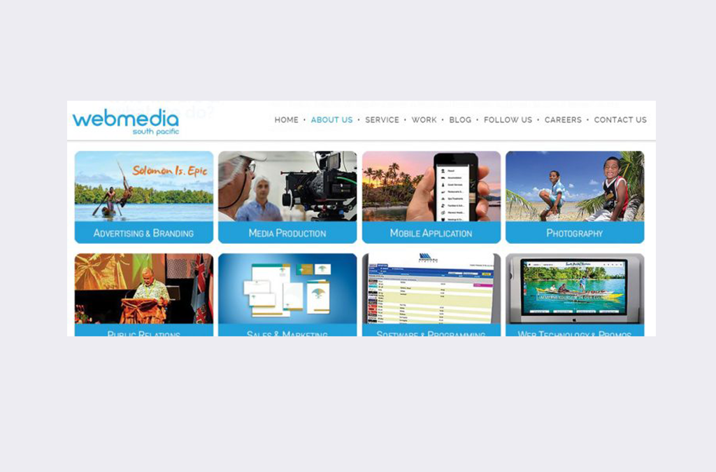 screenshot of web media products