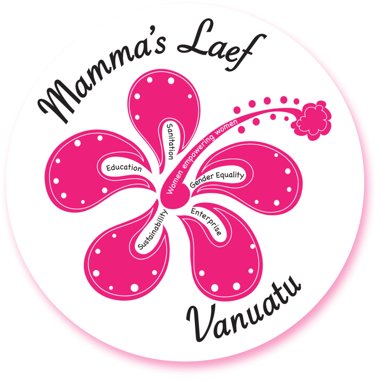 Mama's leaf pink flower logo