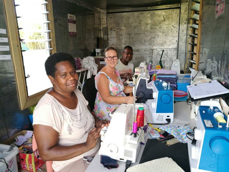 women with a small sewing business