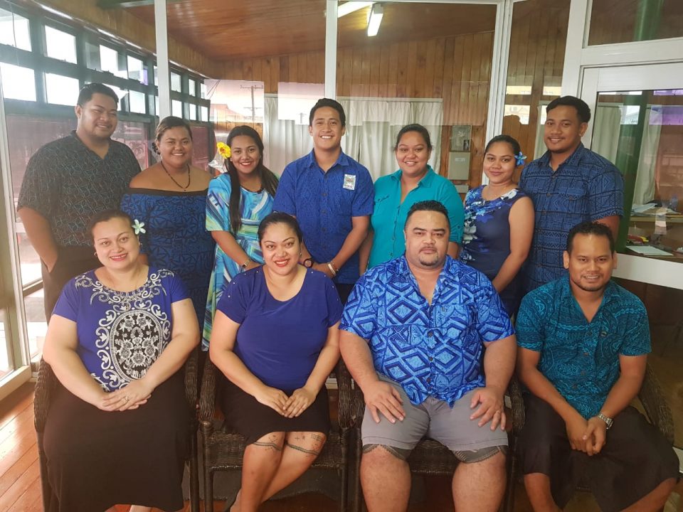 Group of Samoan people at the lobby