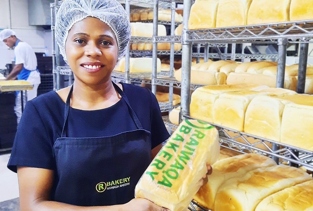 woman working in a bakery