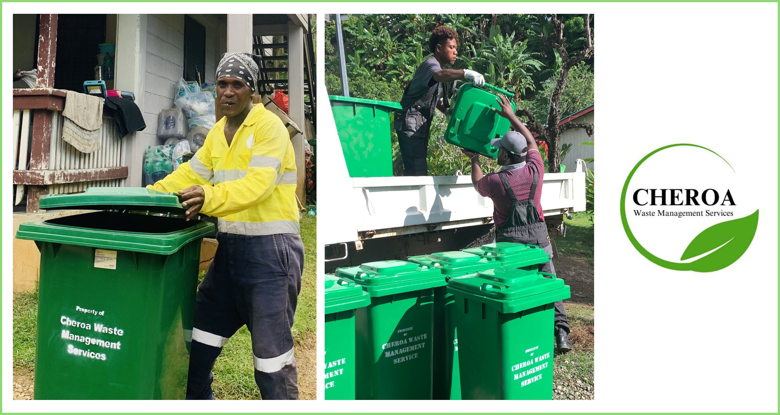 Collage of Cheroa Waste Management Services team collecting waste Collage of Cheroa Waste Management Services team collecting waste