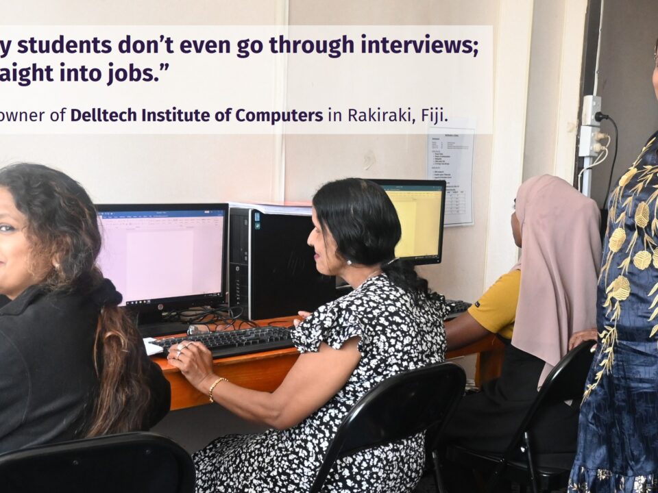 Delltech Institute of Computers Fiji Aishna Nisha with Students