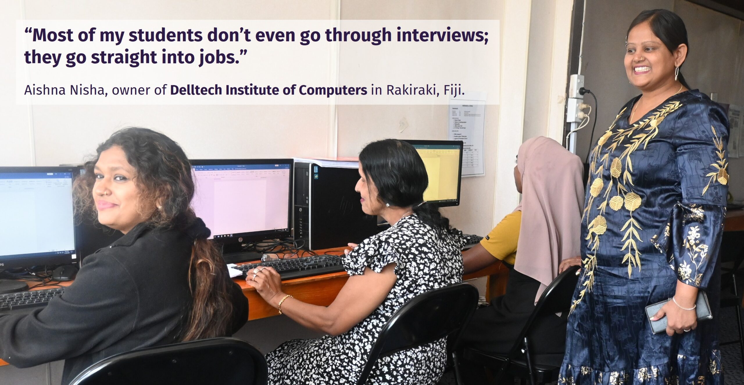 Delltech Institute of Computers Fiji Aishna Nisha with Students Delltech Institute of Computers Fiji Aishna Nisha with Students