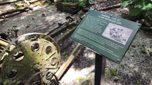 Rusted Japanese Type 92 70mm battalion gun on display at Vilu War Museum